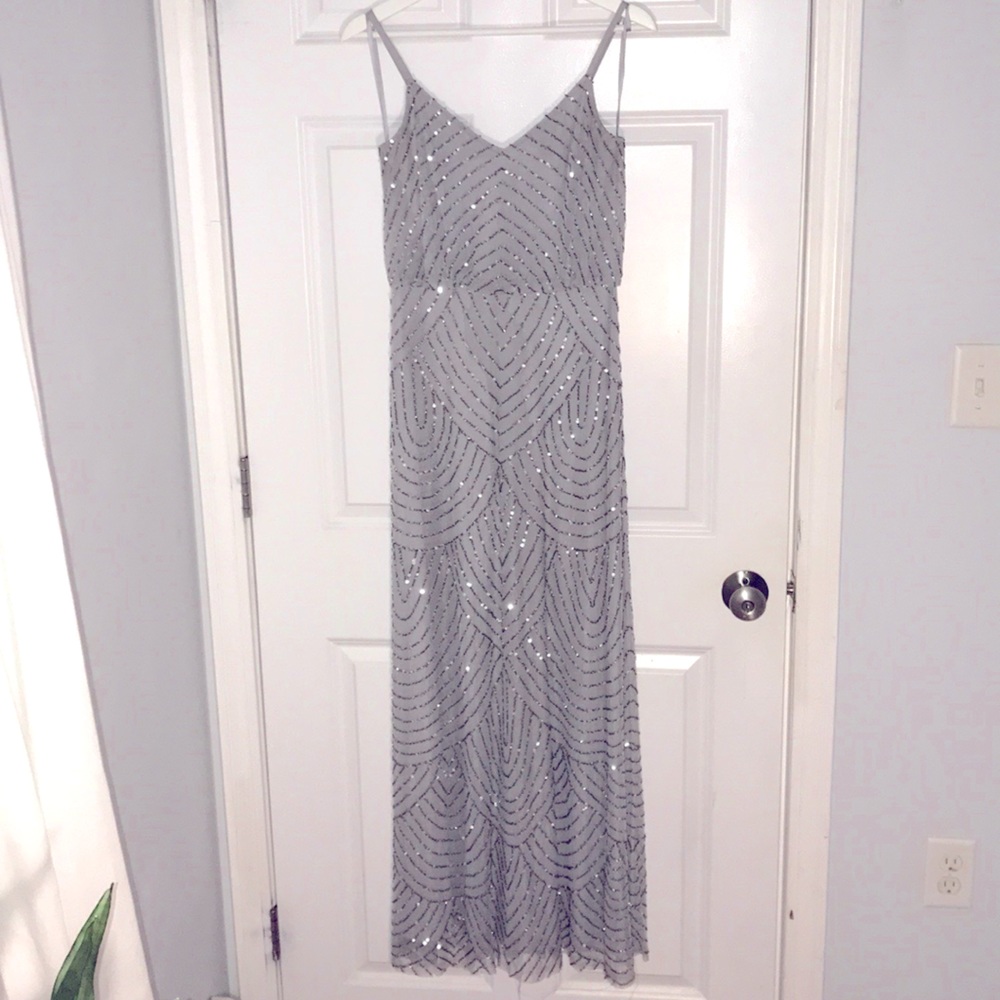 Adrianna Papelle Art Deco Blouson beaded gown